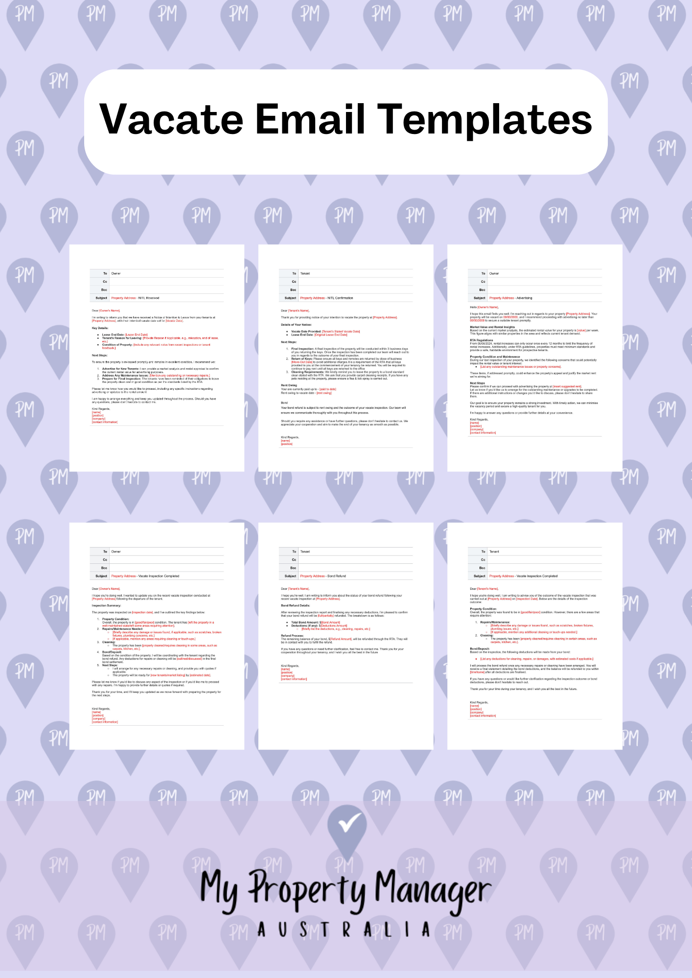 Vacate Bundle - Email Templates