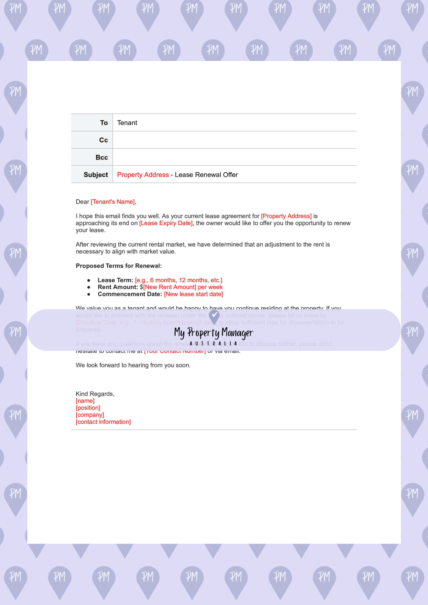 Lease Renewal Bundle - Email Template